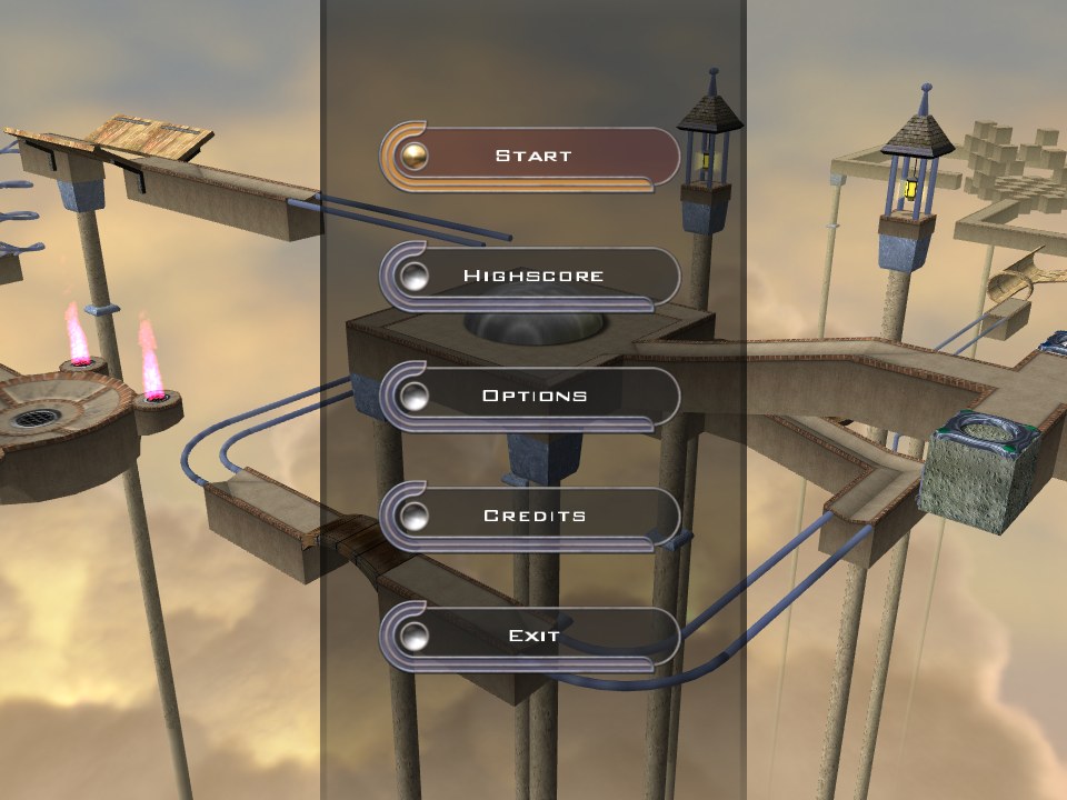 The main menu over the menu level