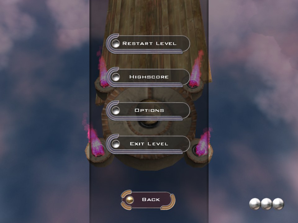 The pause menu